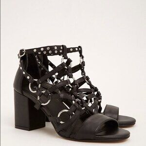 Torrid Black O-ring Studded Strappy Heels Size 9 Wide Width